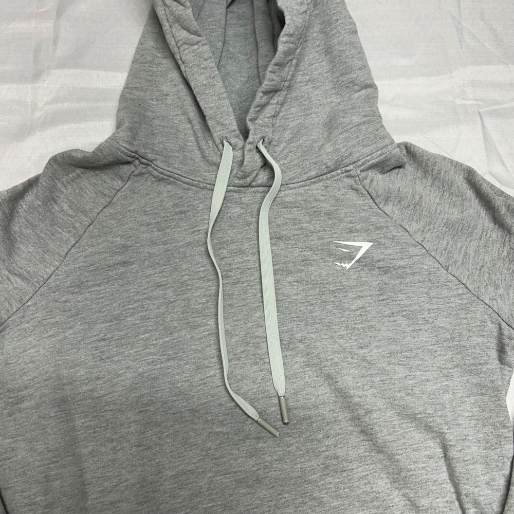 Gymshark Womens XS Heather Gray Pullover Hoodie Logo Kangaroo Pocket Athletic - Picture 6 of 6